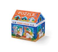 Crocodile Creek - Puzzle Maison 50 pièces pour Enfants 5 Ans et Plus - Jeu éducatif et ludique avec Illustrations colorées - Activité Amusante, logique, créative et Patience (La Maison des Lapins)