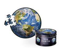 Crocodile Creek - Puzzle NASA Boîte Métal Terre 100 pièces pour Enfants 5 Ans et Plus - Jeu éducatif et réaliste sur Les paysages de la planète - Boîte métal Pratique et résistante Incluse