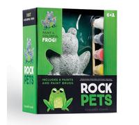 Crocodile Creek Creativity - Kit Pierre à Décorer Grenouille pour enfants 6 ans et plus - Activité artistique amusante et éducative avec pierre naturelle, peintures non toxiques, pinceaux et notice