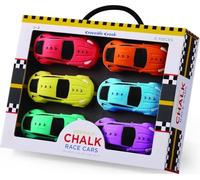 Crocodile Creek Set de 6 craies voiture de course - couleurs éclatantes - pour enfants 3 ans et plus