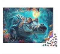 Crocodile dans Le Monde sous-Marin Magique 1000 Pieces Jigsaw Puzzle for Adults Faune Sauvage Cadeau D’Anniversaire Loisir Créatif Décoration De La Maison 70x50cm/1000pcs