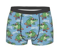 Crocodile De Dessin Animé en Skateboard 1 Boxer Homme Confortable Boxer Briefs Respirant Trunk pour Hommes Sports Été M