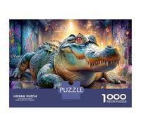 Crocodile d'eau Salée Puzzle 1000 Pièces Classique pour Adultes Développement Cognitif & Logique Carton Recyclé Pause Bureau Loisir Intérieur Alligator Cosmique 38x26cm