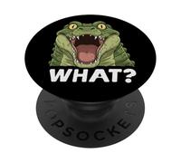 Crocodile drôle What Zoo pour garçons, Filles et Enfants PopSockets PopGrip Adhésif