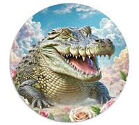 Crocodile Puzzle 1000 Pieces Cadeau Unique Animaux Mignons Jeu Éduchatif Défi Jouet À De Qualité Supérieure Peinture Art pour Adultes Et Enfants 1000pcs (67.5x67.5cm)