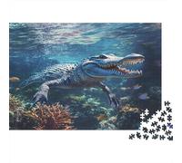 Crocodile Puzzle 1000 Pièces Cadeau Unique Environnement sous-Marin Jeu Éducatif Défi Jouet À De Qualité Supérieure Peinture Art pour Adultes Et Enfants 1000pcs (75x50cm)