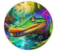 Crocodile Puzzle 1000 Pièces Cadeau Unique Jeu Éduchatif Challenge Toy À De Qualité Supérieure Peinture Art pour Adultes Et Enfants 1000pcs (67.5x67.5cm)