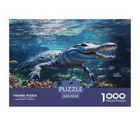 Crocodile Puzzle 1000 Pièces Cadeau Unique Jeu Éduchatif Challenge Toy À De Qualité Supérieure Peinture Art pour Adultes Et Enfants À Partir De 14 Ans 70x50cm/1000pcs