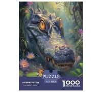 Crocodile Puzzle 1000 Pieces Cadeau Unique Jeu Éduchatif Challenge Toy À De Qualité Supérieure Peinture Art pour Adultes Enfants 38x26cm/1000pcs