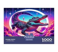 Crocodile Puzzle 1000 Pièces Convient Aux Adultes Crocodile Activités Familiales Jeux ÉduChatifs en Papier Cadeaux pour Adolescents 70x50cm/1000pcs