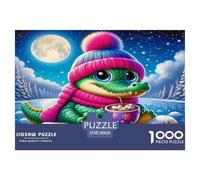 Crocodile Puzzle 1000 Pièces Convient Aux Adultes Crocodile Activités Familiales Jeux ÉduChatifs en Papier Unique 38x26cm/1000pcs