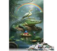 Crocodile Puzzle 1000 Pièces Educa Jouet en Bois Divertissement Créatif De l'art De La Décoration Jeu Éducatif Challenge Toy Adultes Et Enfants À Partir De 14 Ans 1000pcs (38x26cm)