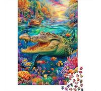 Crocodile Puzzle 1000 Pièces, Puzzles Difficiles, Adaptés Aux Adultes Et Aux Enfants, Jeu De Défi Intellectuel 70x50cm/1000pcs