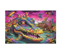 Crocodile Puzzle en Bois 1000 Pièces pour Adultes Et EnfFourmis, Puzzles Impossible, Jeu De Patience Coloré, À Partir De 12 Ans (75×50cm)