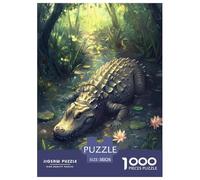Crocodile Puzzles 1000 Pieces Cadeau Unique Jeu Éduchatif Challenge Toy À De Qualité Supérieure Peinture Art pour Adultes Enfants 38x26cm/1000pcs