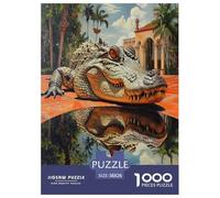 Crocodile Puzzles 1000 Pieces Cadeau Unique Jeu Éduchatif Challenge Toy À De Qualité Supérieure Peinture Art pour Adultes Enfants 38x26cm/1000pcs