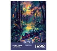 Crocodile Puzzles 1000 Pièces Cadeau Unique Jeu Éduchatif Challenge Toy À De Qualité Supérieure Peinture Art pour Adultes Enfants 70x50cm/1000pcs