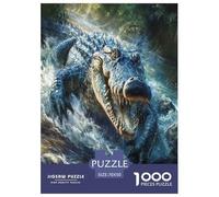 Crocodile Puzzles 1000 Pièces Cadeau Unique Jeu Éduchatif Défi Jouet À De Qualité Supérieure Peinture Art pour Adultes Et Enfants À Partir De 14 Ans 70x50cm/1000pcs