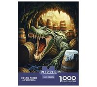 Crocodile Puzzles 1000 Pièces Cadeau Unique Jeu Éduchatif Défi Jouet À De Qualité Supérieure Peinture Art pour Adultes Et Enfants À Partir De 12 Ans 38x26cm/1000pcs