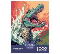 Crocodile Puzzles 1000 Pièces Cadeau Unique Jeu Éduchatif Défi Jouet À De Qualité Supérieure Peinture Art pour Adultes Et Enfants 38x26cm/1000pcs