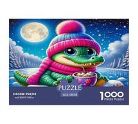 Crocodile Puzzles De 1000 Pièces Jeux De Stimulants Puzzle À Pièces De Décoration Élégante Carton 100% Recyclé Jeu De pour Toute La Famille pour Adultes 52x38cm/1000pcs