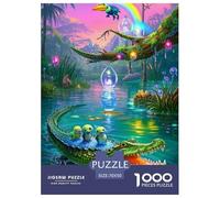 Crocodile Puzzles De 1000 Pièces pour Toute La Famille Animaux Classiques Jeu Éduchatif Défi Jouet, Art Adultes Enfants 70x50cm/1000pcs