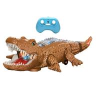 Crocodile télécommandé grand 38 cm Alligator géant avec musique, lumières sonores, réaliste, marche, route, tête, queue, lumières LED multicolore, dinosaure, crocodile, jouet RC interactif