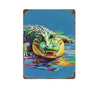 Crocodile Wpap Pop Art Plaque En Métal Vintage Pour Bars, Piscines, Clubs, Clubs, Sealine15.7"x11.8"