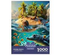 Crocodile1000 Pièces Aquarelle Puzzle Faune Sauvage pour Adultes Jeu D'Intelligence Parfaitpourla Détente Créativité Et CommeCadeau70x50cm/1000pcs
