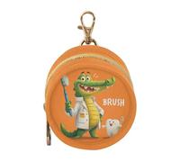 Crocodiles Porte-tétine pour dentiste nouveau-né fille avec fermeture éclair et clip dragonne Porte-clés, pochette de rangement pour petits articles