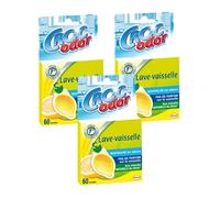 CROC'ODOR Désodorisant pour Lave Vaisselle - Citron - 1 crochet (60 Lavages) lot de 3