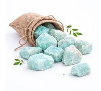 Crocon 1 LB Amazonite Brute en Vrac Pierre Naturelle Pierre précieuse Brute Tumbling Cabbing Polissage Gem Mining Chakra Équilibrage Reiki et Cristal de guérison Bonne Chance Bureau à Domicile