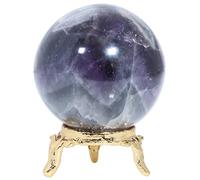 Crocon Amethyst Crystal Ball with Stand | Gemstone Ball Healing Sphere Sculpture Figurine |for Fengshui Divination Home Decoration Photography|Crystal Sphere| Size: 30-40mm