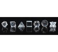 Crocon Clear Quartz 7Pcs Platonic Solids Crystal Geometry Set, Platonic Solids Sacred Geometric Stones for Meditation Reiki Balancing Healing Chakra Stone Cleansing Spiritual Good Luck (15-20 mm)