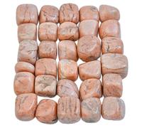 Crocon Peach moonstone tumble stones Stones Set Pocket Crystal Healing gemstones Tumble Collection palm stone Good Luck Charm Gift Craft Home Decor Size: 20-25 mm 1 LB