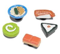 Crocs 5-pack Food Jibbitz Shoe Charms Breloques de Chaussure Mixte, 3D Mini Sushi Party, Taille Unique