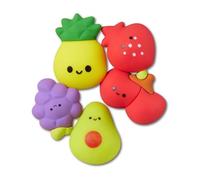 Crocs 5-pack Food Jibbitz Shoe Charms Breloques de Chaussure Mixte, Squish Fruits, Taille Unique