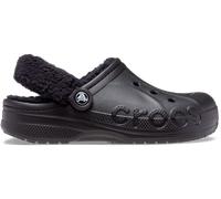 Crocs Baya Lined Fuzz-Strap Sabots Unisex Black / Black 43