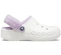 Crocs Baya Lined Fuzz-Strap Sabots Unisex White / Lavender 36