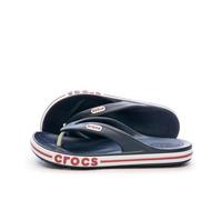 Crocs Bayaband Flip - Tongs mixte bleu/marine et blanc, plateforme 2 cm 41/42