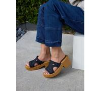 Crocs Black/Tan Brooklyn Woven Sepia Wedge Sandals