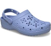 Crocs Blue Classic Floral Cut Out Clogs