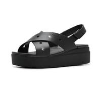 Crocs Brooklyn 4U Sandales compensées à lanières croisées pour femme, noir, 41 EU, Noir, 41/42 EU