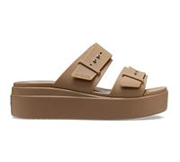 Crocs Brooklyn Buckle Low Wedge Sandale cale Femme, Kaki, 34/35 EU