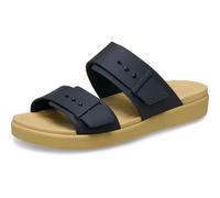 Crocs Brooklyn Buckle Sandales basses compensées pour femme, Noir/camel, 33-34 EU