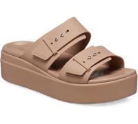 Crocs Femme Brooklyn Buckle Low Wedge Sandales, Latte, 37/38 EU