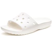 Crocs Claquettes Classic, claquettes unisexes adulte, idéales pour la plage, blanc, taille 46-47 EU