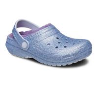 Crocs Classic Lined Glitter Sabot, Paillettes Givrées, Enfant, EU 33-34 | Sabot Croslite léger; trous d'aération; bride talon pivotante pour un maintien sûr; facile à nettoyer; confort Crocs iconique