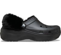 Crocs Classic Platform Fuzz Lined Sabots Femmes Black 41