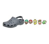 Crocs Classic, Sabots Mixte, Slate Grey, 33/34 EU + Personnalisez Vos avec Les Jibbitz Super Mario One-Size